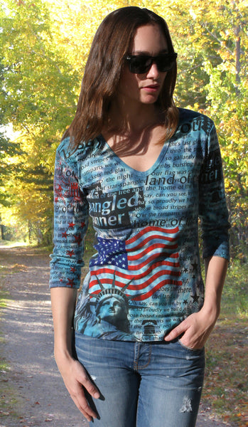 Americana V neck - Marine combo