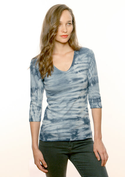 Horizon wash V neck - Indigo