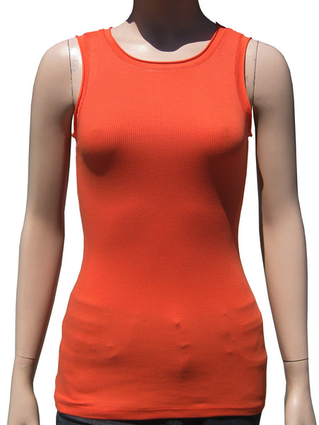 Solid Sleeveless Tank top - Mandarin Orange