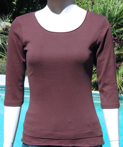 Solid Round-Neck Top - Teak