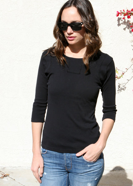 Textured Details Solid Top - Black
