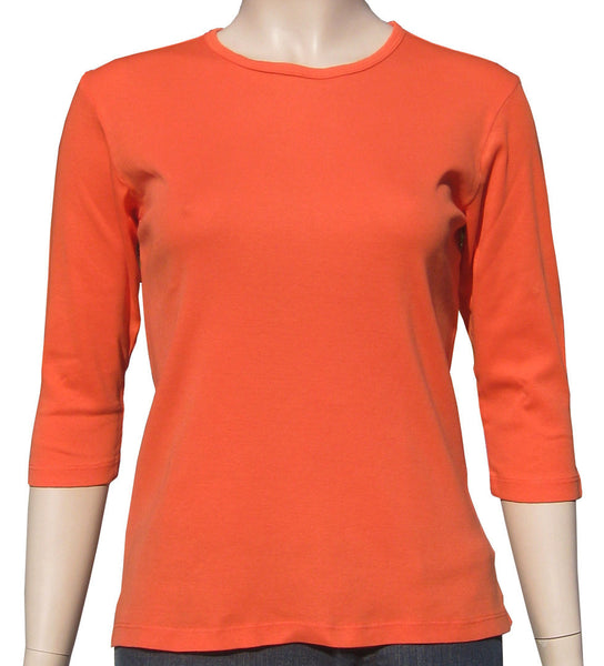 Solid Crew-Neck Top - Mandarin Orange