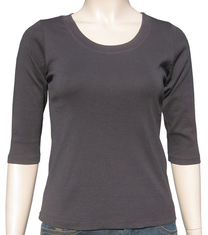 Solid Round-Neck Top - Onyx