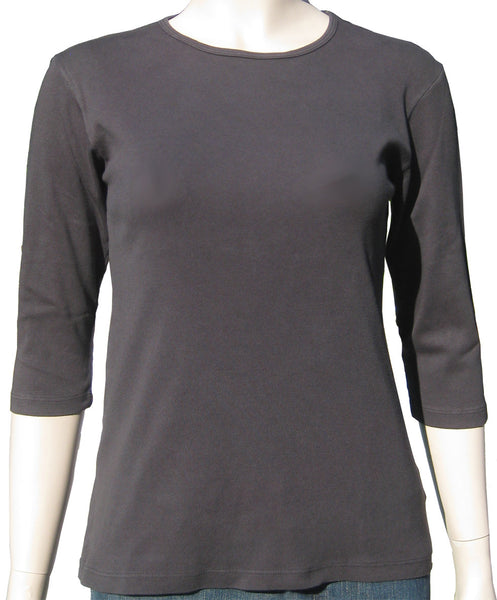 Solid Crew-Neck Top - Onyx