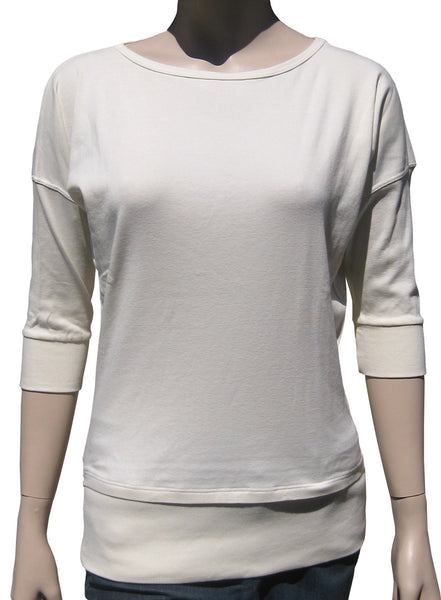 Solid Dolman boat neck top - Ivory