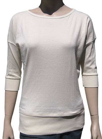 Solid Dolman boat neck top - Ivory
