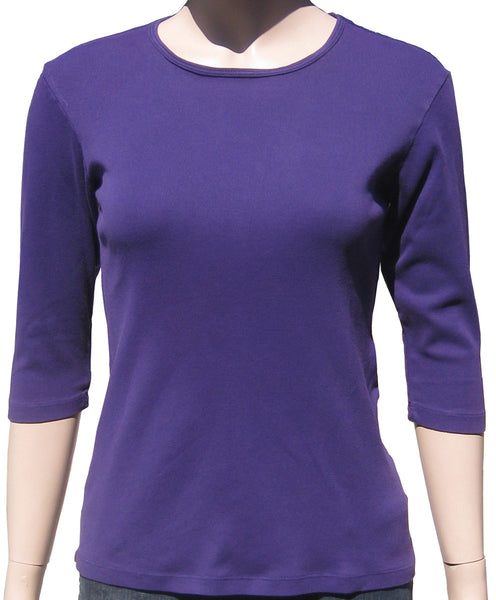 Solid Crew-Neck Top - Pansy Purple