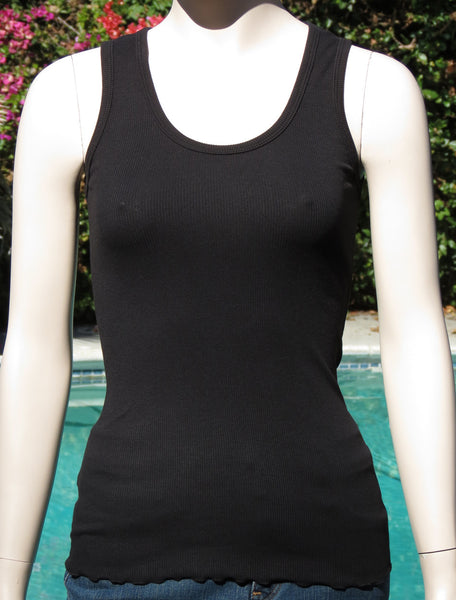 Solid Ribbed Tank - Black