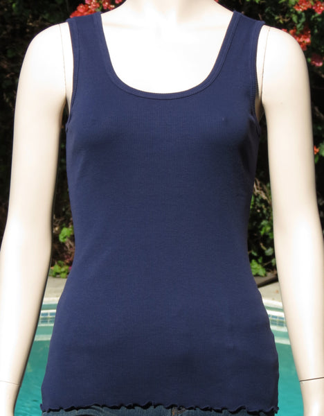 Solid Ribbed Tank Top - Cadet Blue
