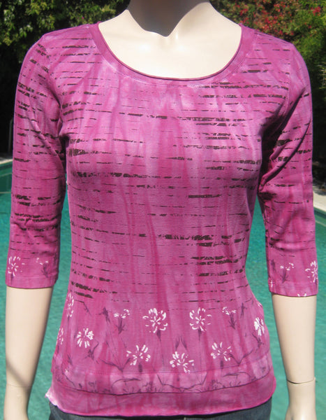 Stripes and Flowers - Burgundy/Purple