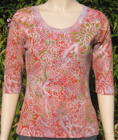 Round Neck Versailles Garden - Dahlia combo