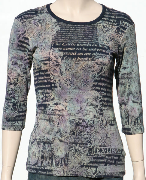 Ex Libris Crew neck - Navy/Lilac/Mint