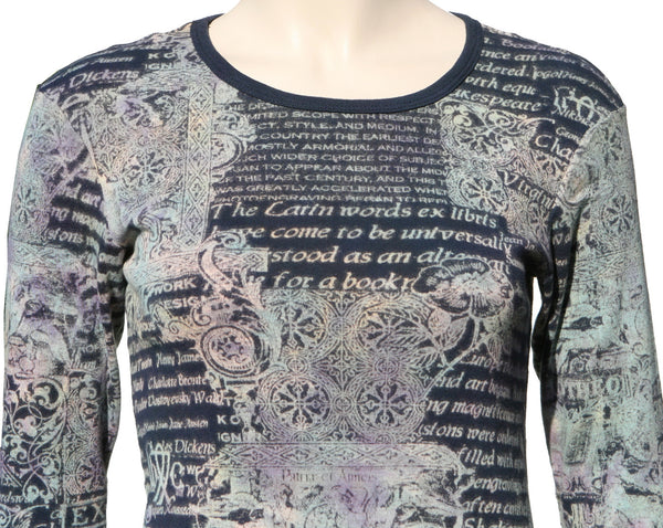 Ex Libris Crew neck - Navy/Lilac/Mint