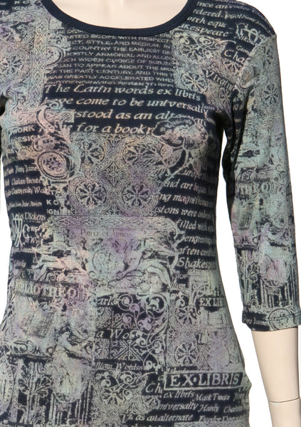 Ex Libris Crew neck - Navy/Lilac/Mint