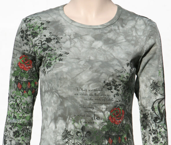 Heraldic Rose Crew neck - Olive