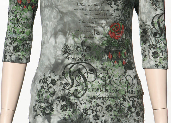 Heraldic Rose Crew neck - Olive