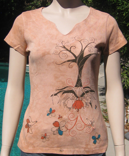 Abstract Floral Tree - Light Rust