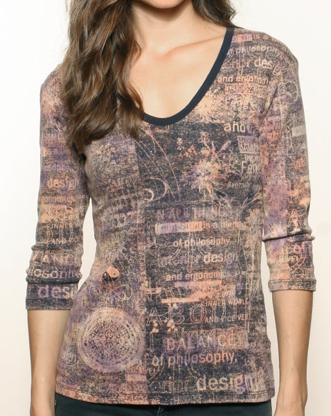 Feng Shui V neck - Rustic Navy