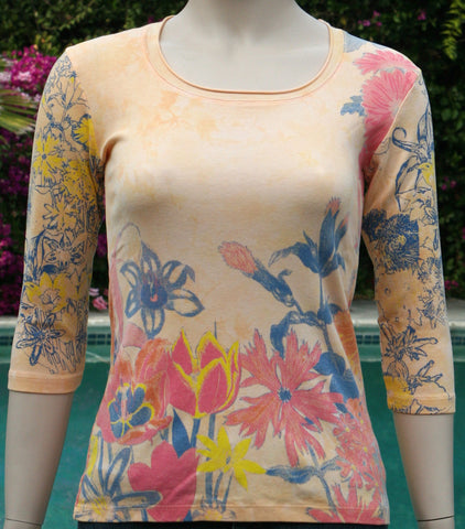 Le Jardin Roll up Round neck - Peach