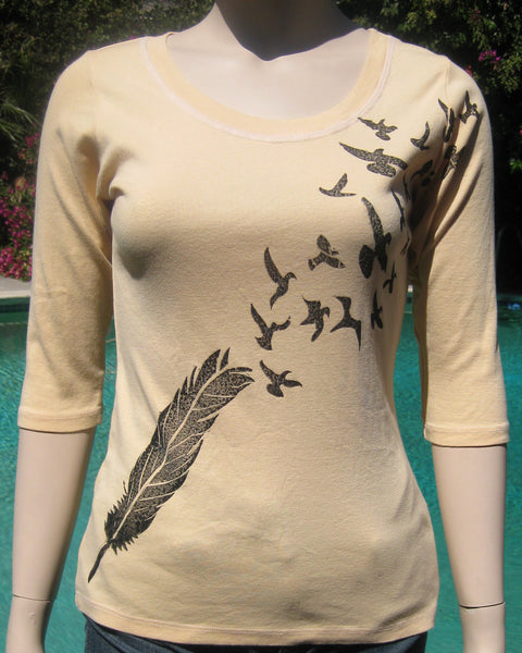 Printed Solid Round-Neck Top - Banana/Black