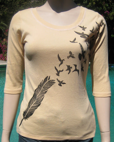 Printed Solid Round-Neck Top - Banana/Black