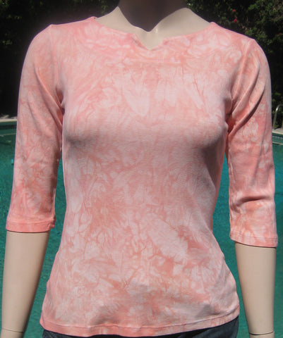 XS size Only - Crystal Wash Split Boat Neck - Peach