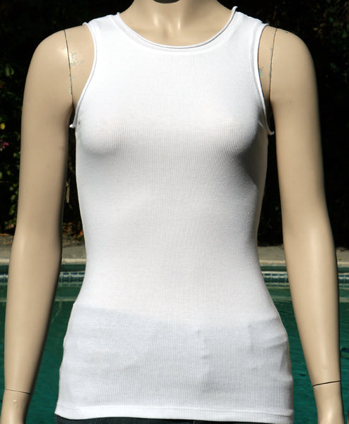 Solid Round-Neck Tank Top - White