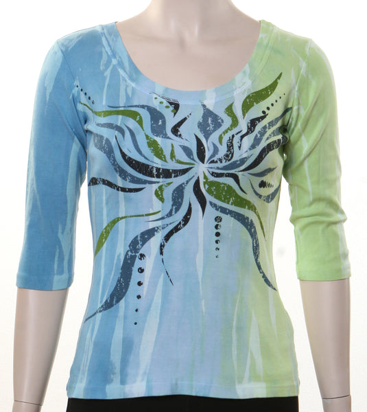 Floral Rays - Blue Green (Petite sizing)