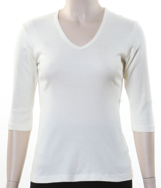 Solid V neck - Ivory