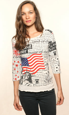 Americana Layered Hem top - White