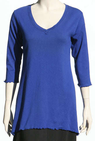 Solid V neck Tunic - Periwinkle