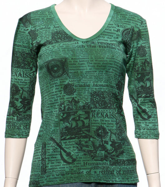 Renaissance V neck - Emerald