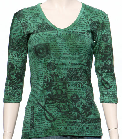 Renaissance V neck - Emerald