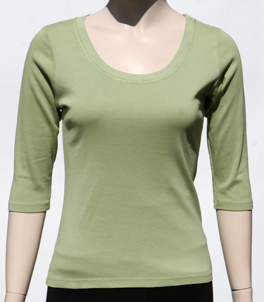 Solid Round neck top - Celadon