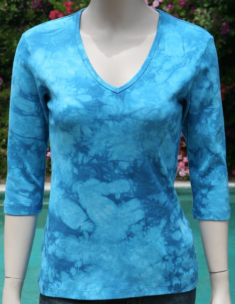 Crystal wash V neck - Turquoise
