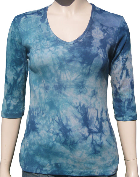 Carrera Wash V Neck - Indigo/Teal