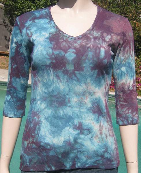 Carrera Wash V Neck - Burgundy/Teal