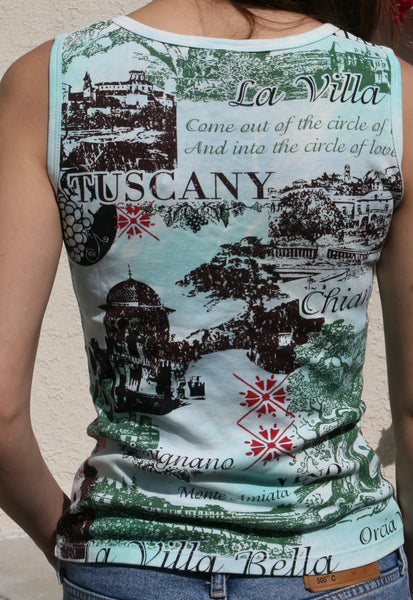 Tuscany Sleeveles Pinch V-neck Top - Aqua