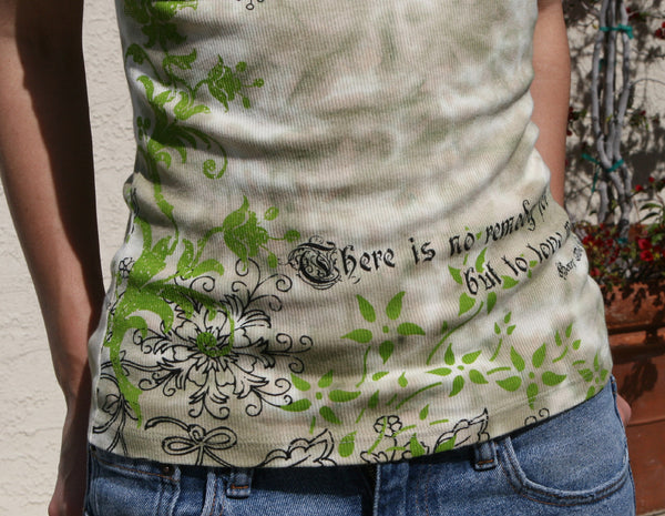 Printed Khaki Botanical Wash Tank Top