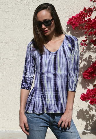 Alligator Tie Dye Tunic                            Chartreuse/Carbon