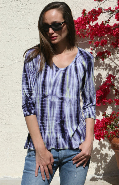 Alligator Tie Dye Tunic                            Chartreuse/Carbon