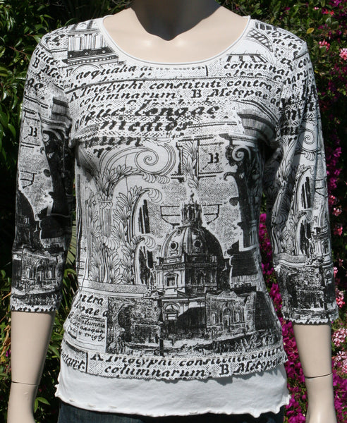 Palazzo Layered Hem top - Black/White