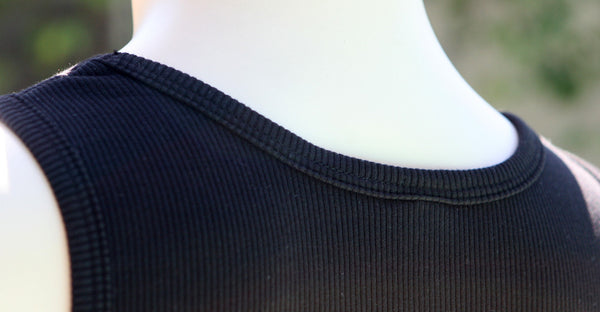 Solid Ribbed Tank - Black
