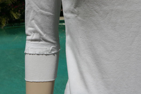 Raw Edges V-neck Top - White