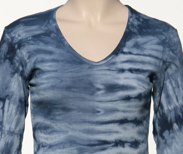 Horizon wash V neck - Indigo