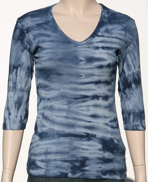 Horizon wash V neck - Indigo