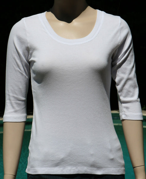 Solid Round-Neck Top - White