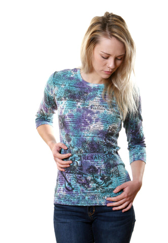 Renaissance Crew neck - Black/Turquoise/Purple