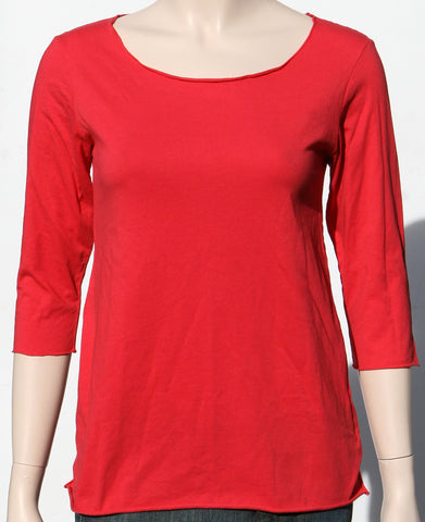 Raw Cut Jersey Top - Red