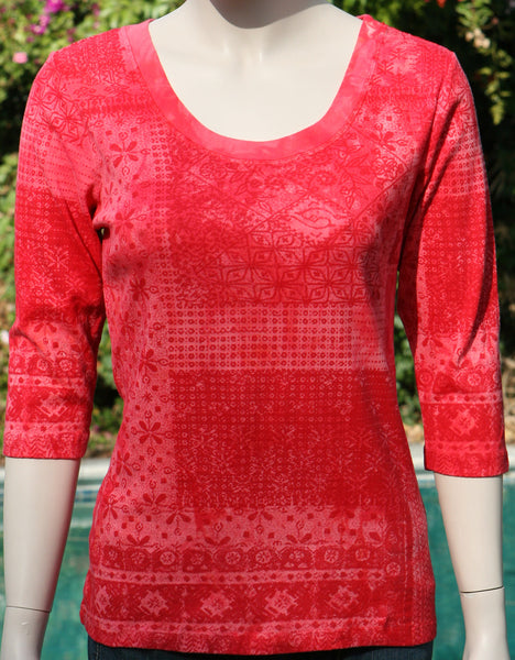 Bandana Scoop Neck - Red